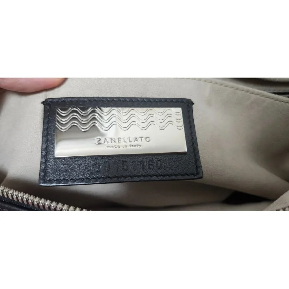 Zanellato Nina Tote Leather Shoulder Bag Satchel Minimalist Zip Compartments